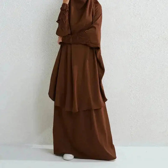 plus size abaya dress set | modest muslim prayer dress | breathable cotton blend fabric | energy saving