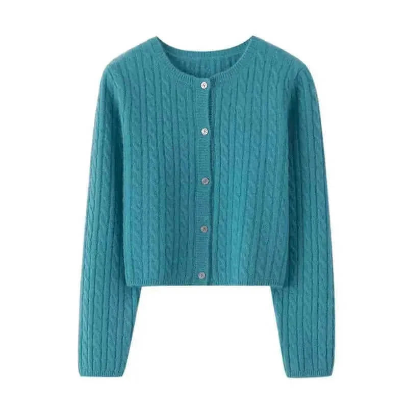 Knitted Small Twisted Cashmere Cardigan Suspender Skirt Two-piece Suit - what to wear with a knitted cardigan and suspender skirt combination