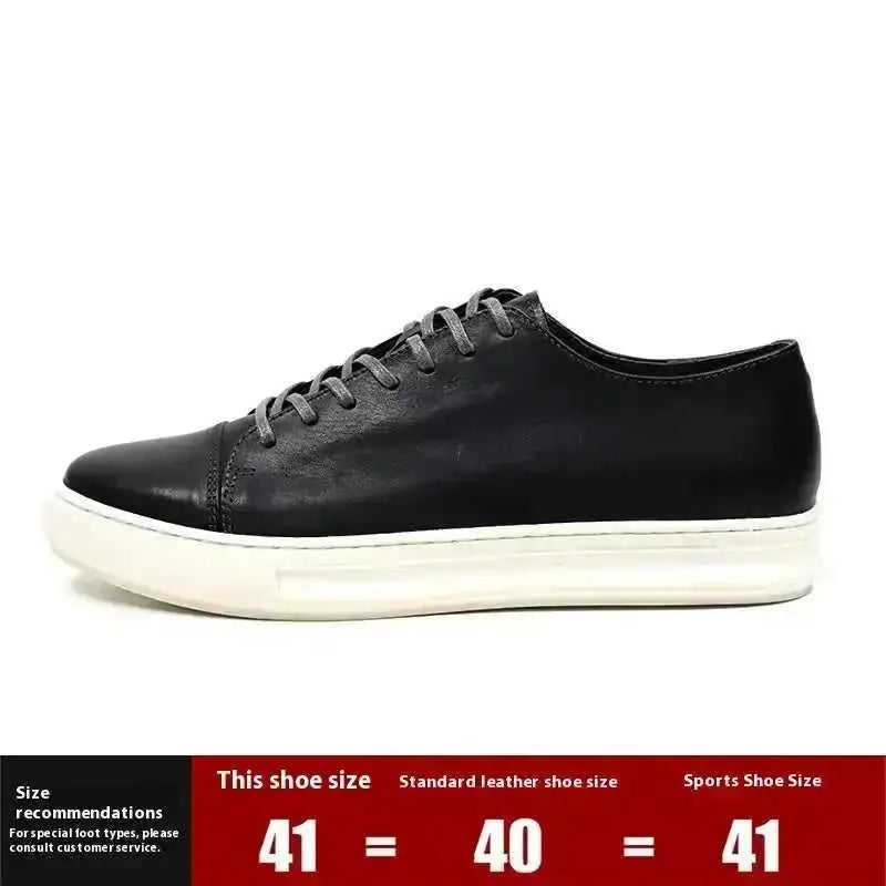 Men's Handmade First-grain Horse Leather Distressed Casual Shoes Meifu Market