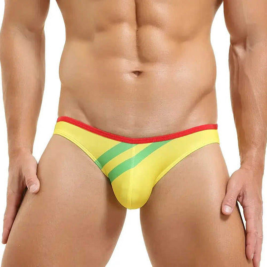 Men's Color Block Printed Briefs Breathable Low-Rise Underwear Meifu Market