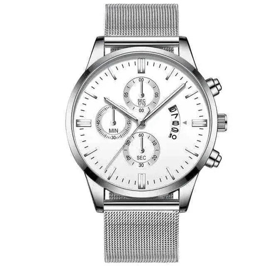 stainless-steel mesh band | 40mm case diameter | sapphire crystal glass | energy saving