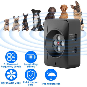1Pc Ultrasonic Anti Barking Device Indoor Outdoor Dog Bark Control With 3 Frequency Levels Max 32.8Feet Sensing Distance For Most Dog Sizes Meifu Market