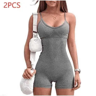high-waisted yoga romper | moisture-wicking sportswear | seamless workout jumpsuit | energy saving