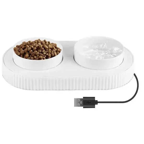 Heated Water Bowl For Dogs And Cats Ceramic Heated Pet Water Bowl White - reverse side showing construction