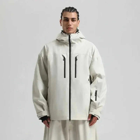 waterproof breathable fabric | insulated ski jacket | mens loose fit snowsuit | energy saving