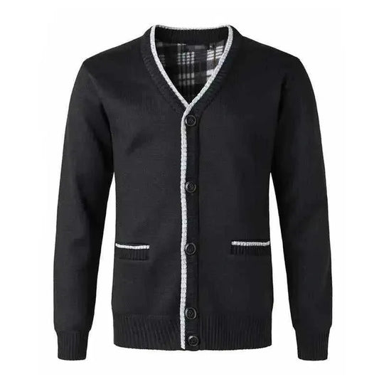 fleece-lined cardigan | cotton knitwear coat | winter dad coat | energy saving