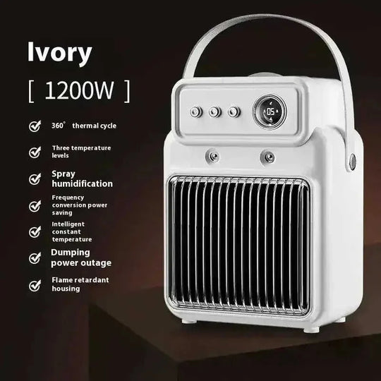 1200W 2-in-1 Space Heater with Humidifier | PTC Ceramic Heater - main view (color: white | pattern: check | season: winter)