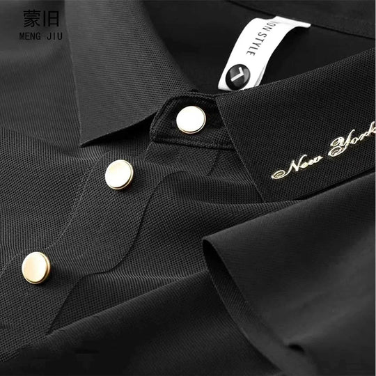 seamless ice silk polo shirt | moisture-wicking polo shirt for men | lightweight summer polo shirt | ultrasonic cleaning