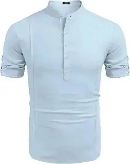 linen blend fabric | relaxed fit shirt | beach vacation wear | ultrasonic cleaning