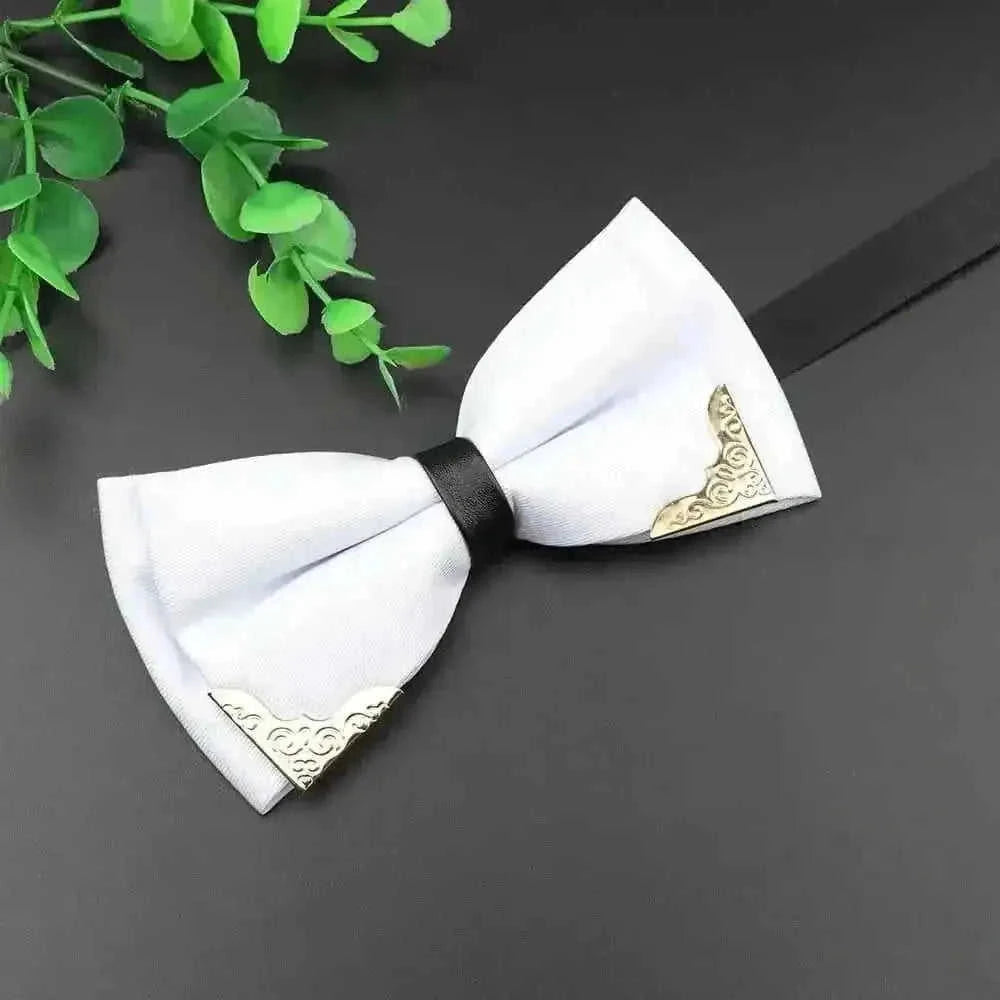 metal bow tie for men | double layer polyester bowtie | classic butterfly neckwear | energy saving