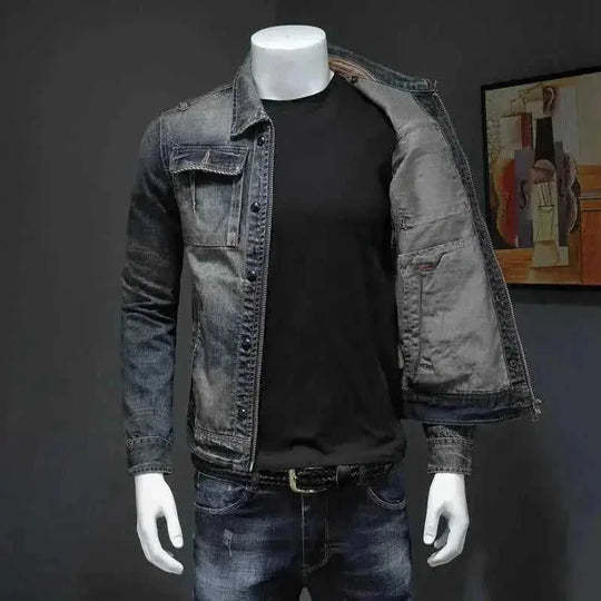 plus size denim jacket for men | heavyweight denim jacket | mens big and tall trucker jacket | ultrasonic cleaning