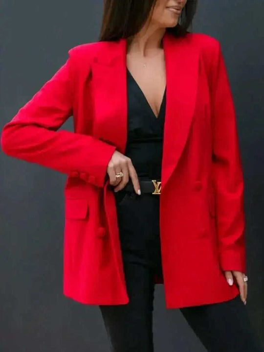 Autumn And Winter Long-sleeve Double-breasted Blazer - Meifu Market