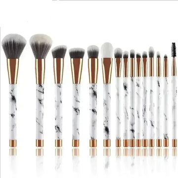 marble handle makeup brushes | 11 piece brush set with case | professional makeup brush kit | energy saving