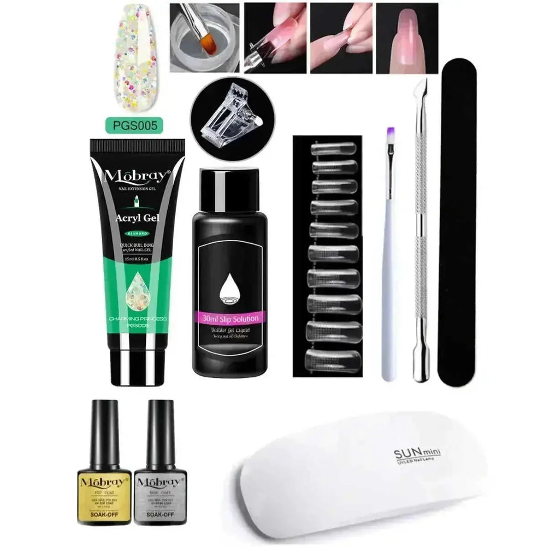 crystal nail extension kit | professional nail art set | acrylic nail forms set | energy saving