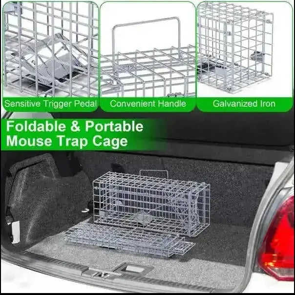 2Pcs Foldable Rat Trap Cage Humane Live Rodent Trap Cage Galvanized Meifu Market