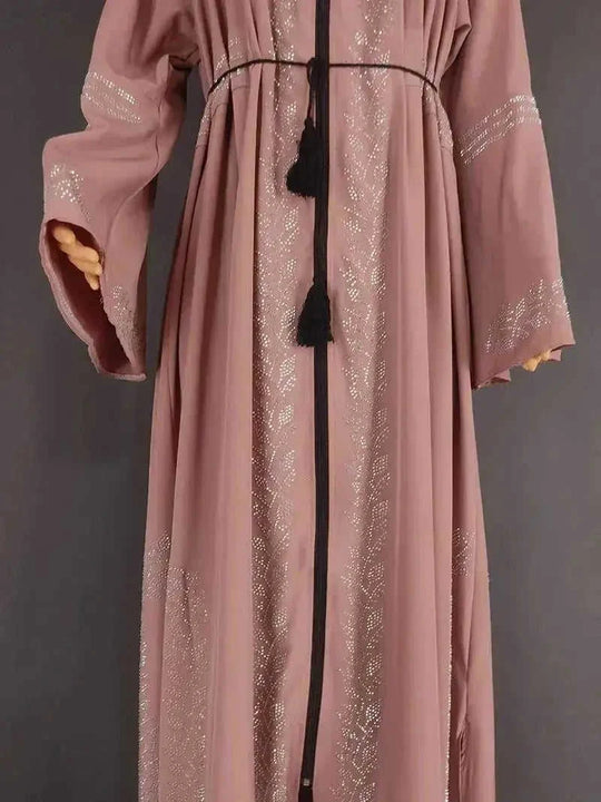 long-sleeve abaya dress | breathable cotton fabric | plus size prayer gown | energy saving