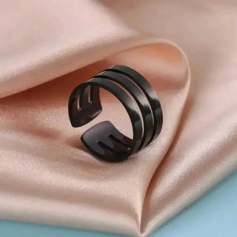 stainless steel adjustable ring | unisex geometric ring | titanium steel minimalist ring | ultrasonic cleaning