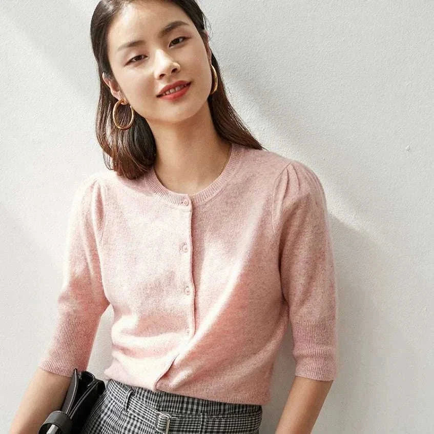 pure cashmere cardigan | high waist womens cardigan | short cashmere sweater | energy saving