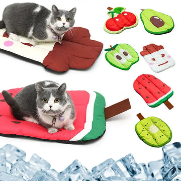 Dog Cooling Mat Pet Beds Cat Rug Ice Silk Pet Self Cooling Pad Blanket Summer Washable Oxford Farbric Cooling Down Summer Fruit Meifu Market