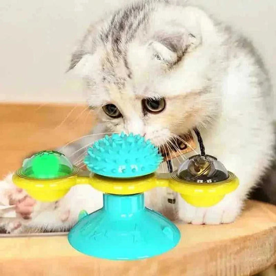 automatic rotating cat toy | interactive cat scratcher | dental cleaning cat toy | energy saving