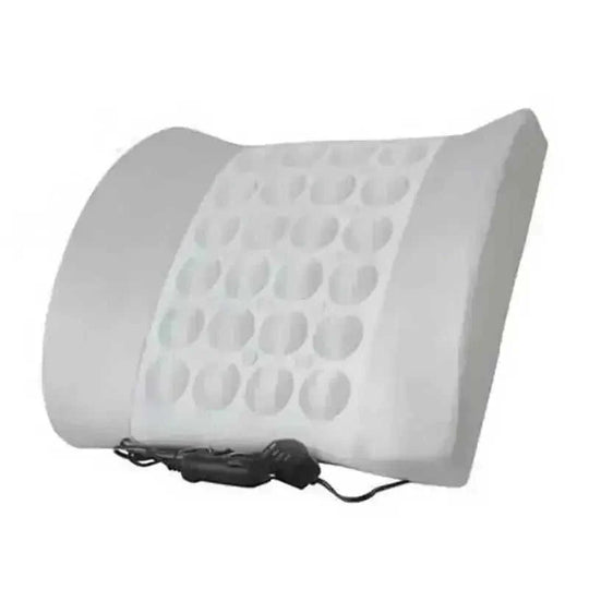 12V Car Massager Chair Pad - Neck & Waist Pillow for Pain Relief - back view (material: cotton | pattern: check)