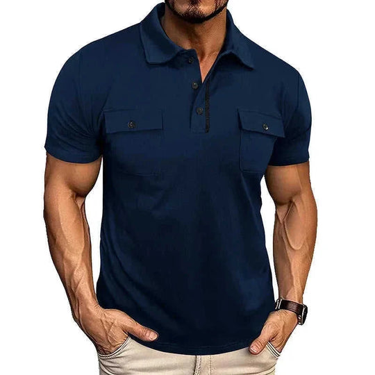 moisture-wicking polo shirt | quick-dry fabric mens shirt | lightweight summer top with pockets | energy saving