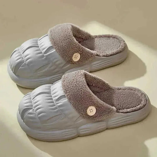 removable fuzzy slippers | waterproof house shoes | non-slip indoor footwear | energy saving