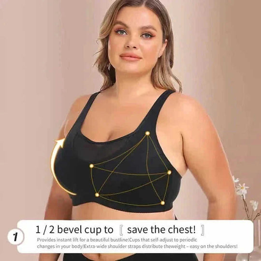 wire-free back strap bra | plus size wireless bra | large cup support bra | ultrasonic cleaning