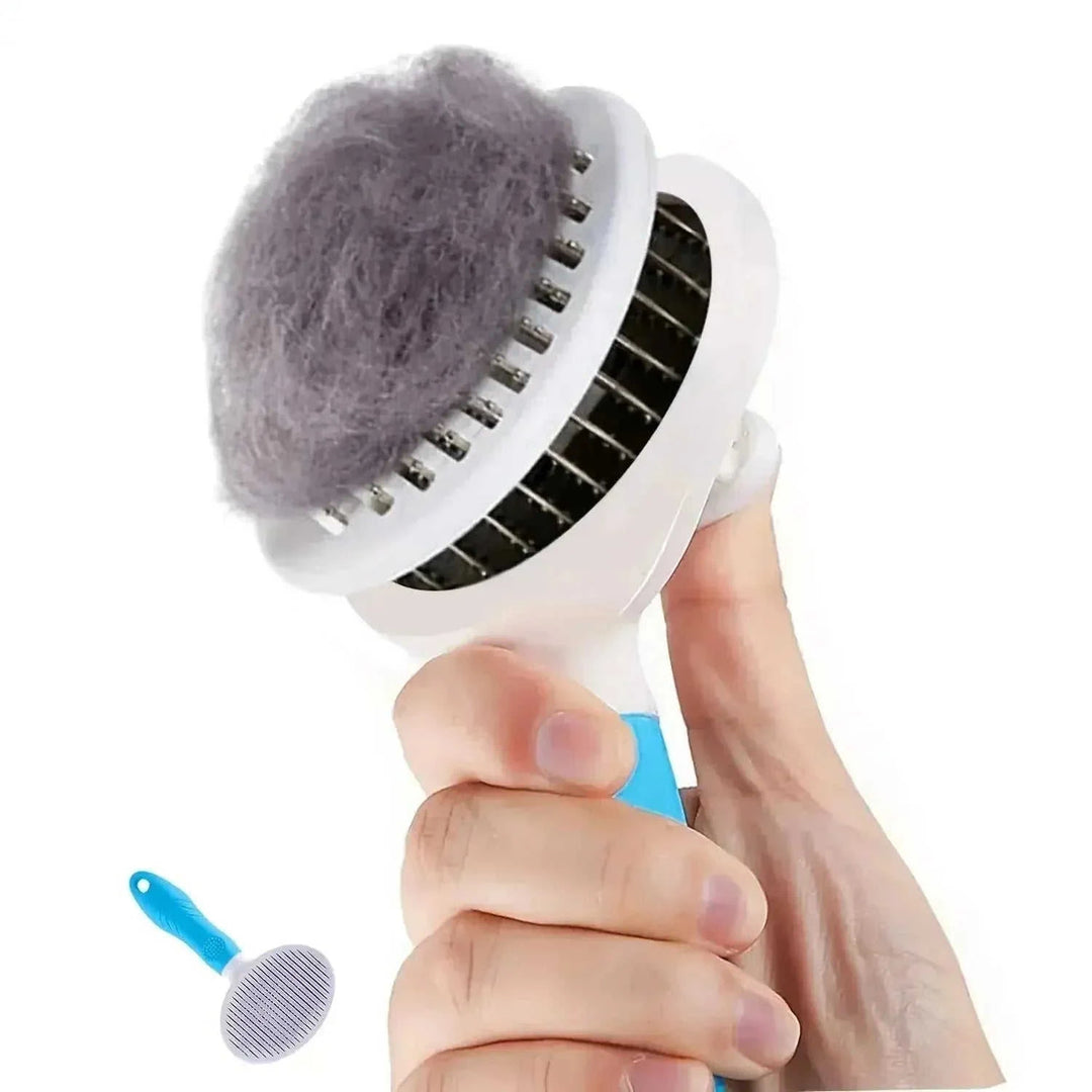 floating hair removal brush | pet hair removal tool | stainless steel bristles | ultrasonic cleaning