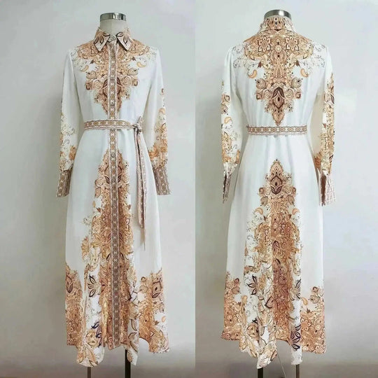 long-sleeve maxi dress | abaya style dress | cotton blend fabric | energy saving
