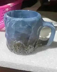 400ml Resin Crystal Coffee Mug - Elegant Mineral Design with Handle - view 21 (pattern: check)