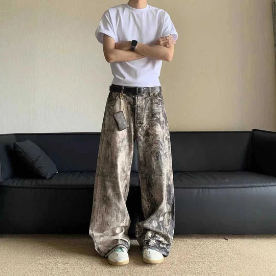 d digital camouflage print | durable cotton denim fabric | elastic waistband trousers | energy saving