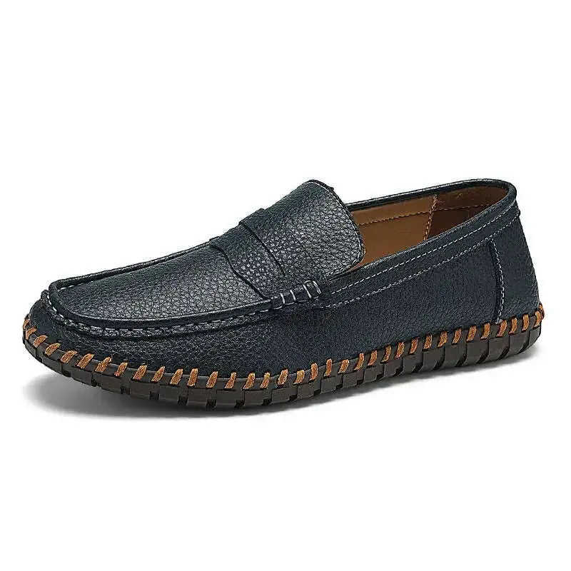 Hand-stitched Bottom Lazy Slip On Men's Casual Leather Shoes Meifu Market