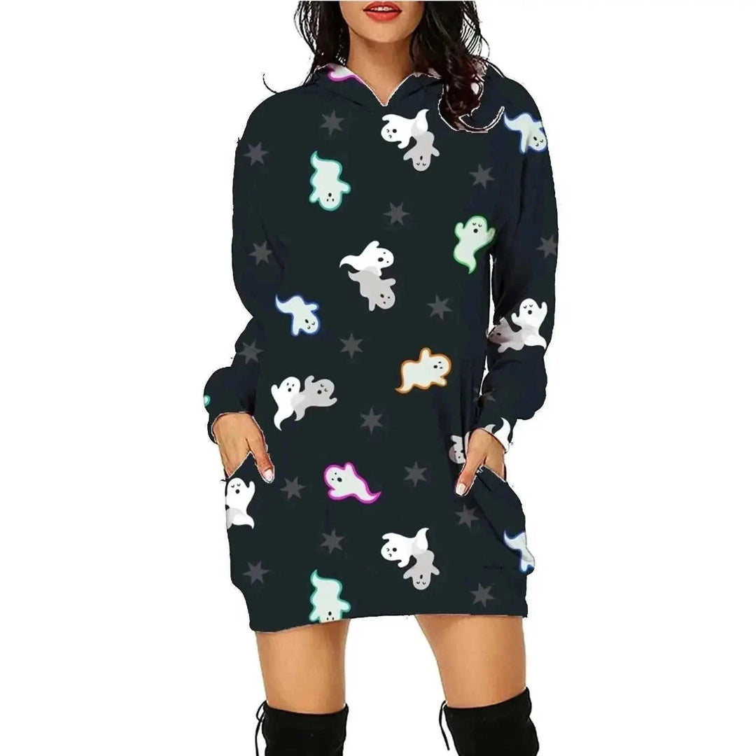 halloween hoodie with pockets | oversized long sleeve sweatshirt | fleece lined cozy sweater | energy saving