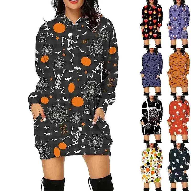halloween hoodie with pockets | oversized long sleeve sweatshirt | fleece lined cozy sweater | ultrasonic cleaning