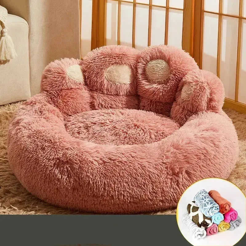 Kennel Warm Medium Large Dog Corgi Golden Retriever Bed Fleece-lined Sofa Mattress Pink - color variant display