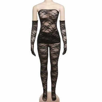 lace tube top for women | high waist body stocking | tight long pants suit | energy saving