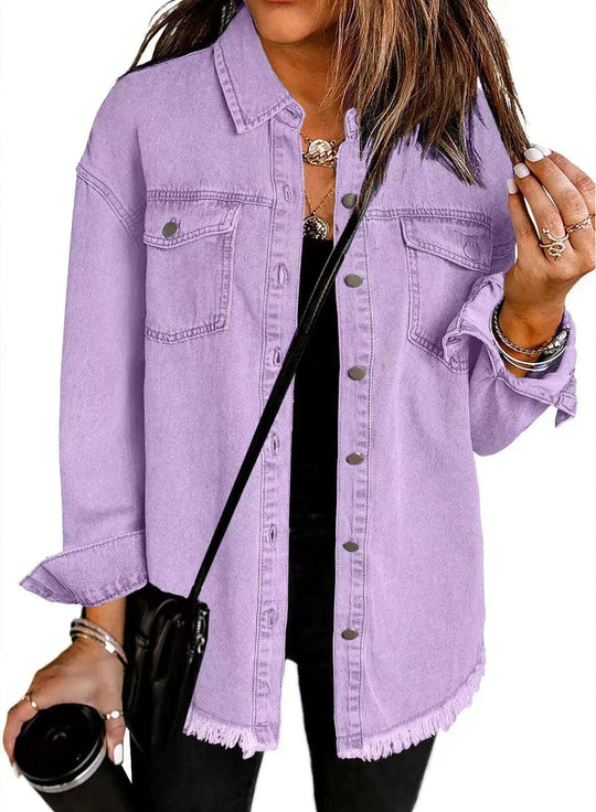 Washed Denim Shirt Jacket Women's European And American Meifu Market