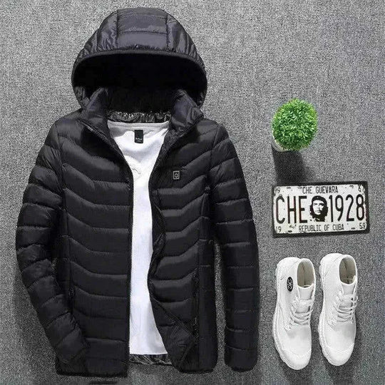 usb heated jacket | electric heating coat for men | rechargeable thermal clothing | energy saving