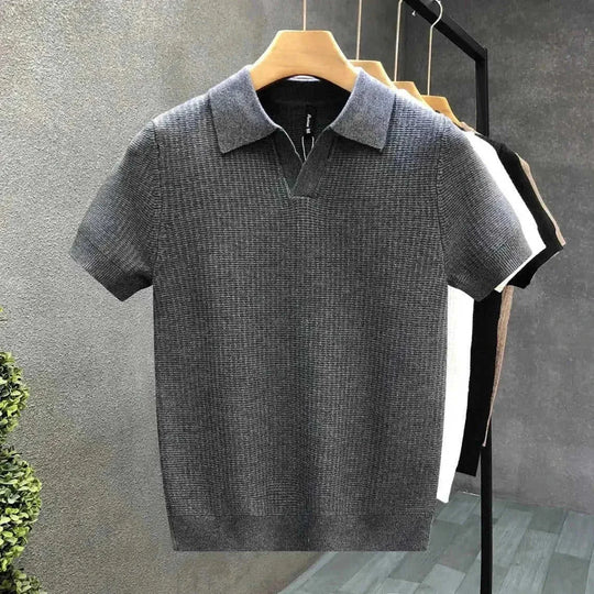 lightweight cotton polo shirt | breathable summer knitwear | office casual wear | ultrasonic cleaning