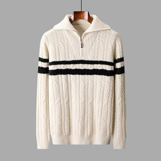 thickened zipper lapel sweater | high collar loose knit pullover | oversized winter sweater women | ultrasonic cleaning