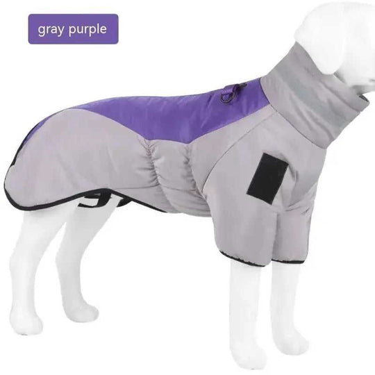 New Winter Dog Coat Waterproof Pet Clothes For Medum Large Dogs Warm Thicken Dog Vest Custome Labrador Jacket Greyish Purp...