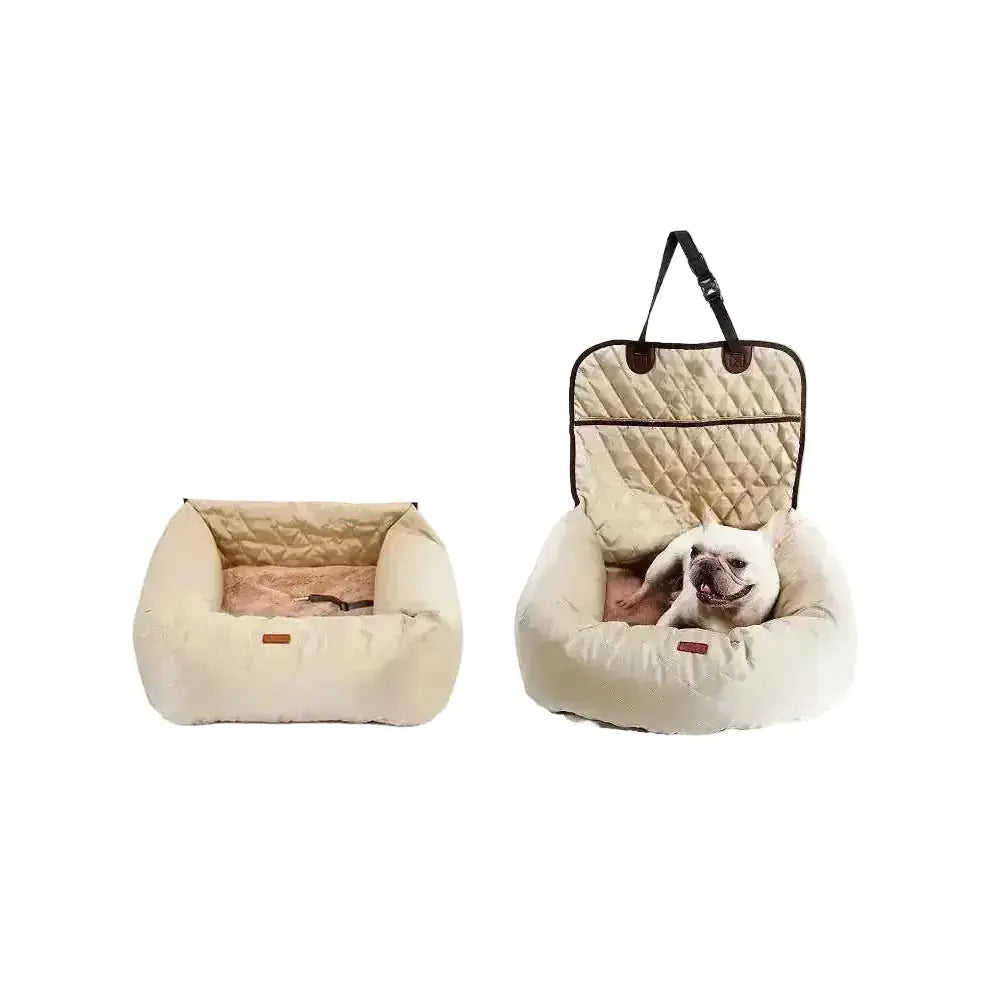 2-in-1 Pet Dog Car Seat & Carrier - Foldable Travel Bed Booster - Meifu Market