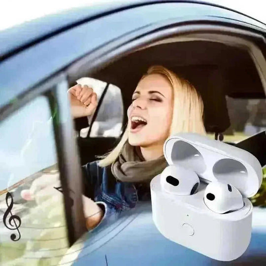 Airpod 3rd Charging Case Wireless Earphone - back view (color: white | pattern: check)