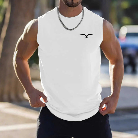 Mens Fashionable Casual Printed Sleeveless Vest 2XL - side view showing details