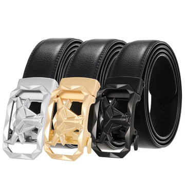 Fashion Men's Leather Belt Alloy Automatic Buckle meifu market