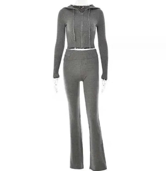 premium cotton blend fabric | two-piece hoodie set | versatile lounge wear | energy saving