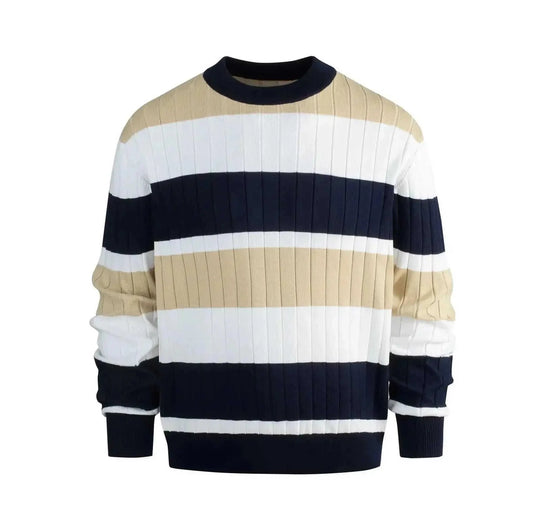 lightweight cotton blend pullover | striped long sleeve sweater | mens casual striped sweater | energy saving