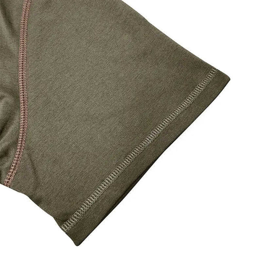 Fashion Short-sleeved Polo Shirt Summer Button V-neck T-shirt Tops Mens Clothing Dark Grey - close-up detail shot