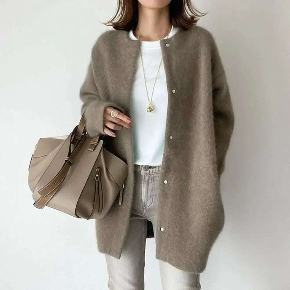 Women's Cardigan Sweater Single Breasted Knit Jacket Spring Fall Meifu Market